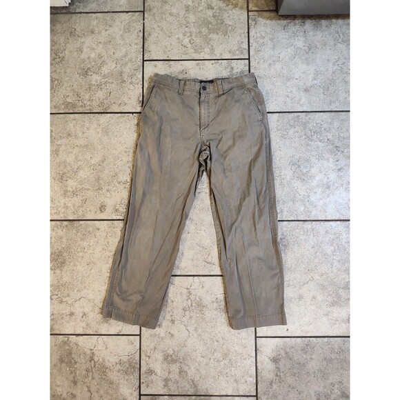 Eddie Bauer Mens Pants 35X30 Cotton Khaki Cream/Gray Outdoor Casual Classic Fit - Picture 11 of 12